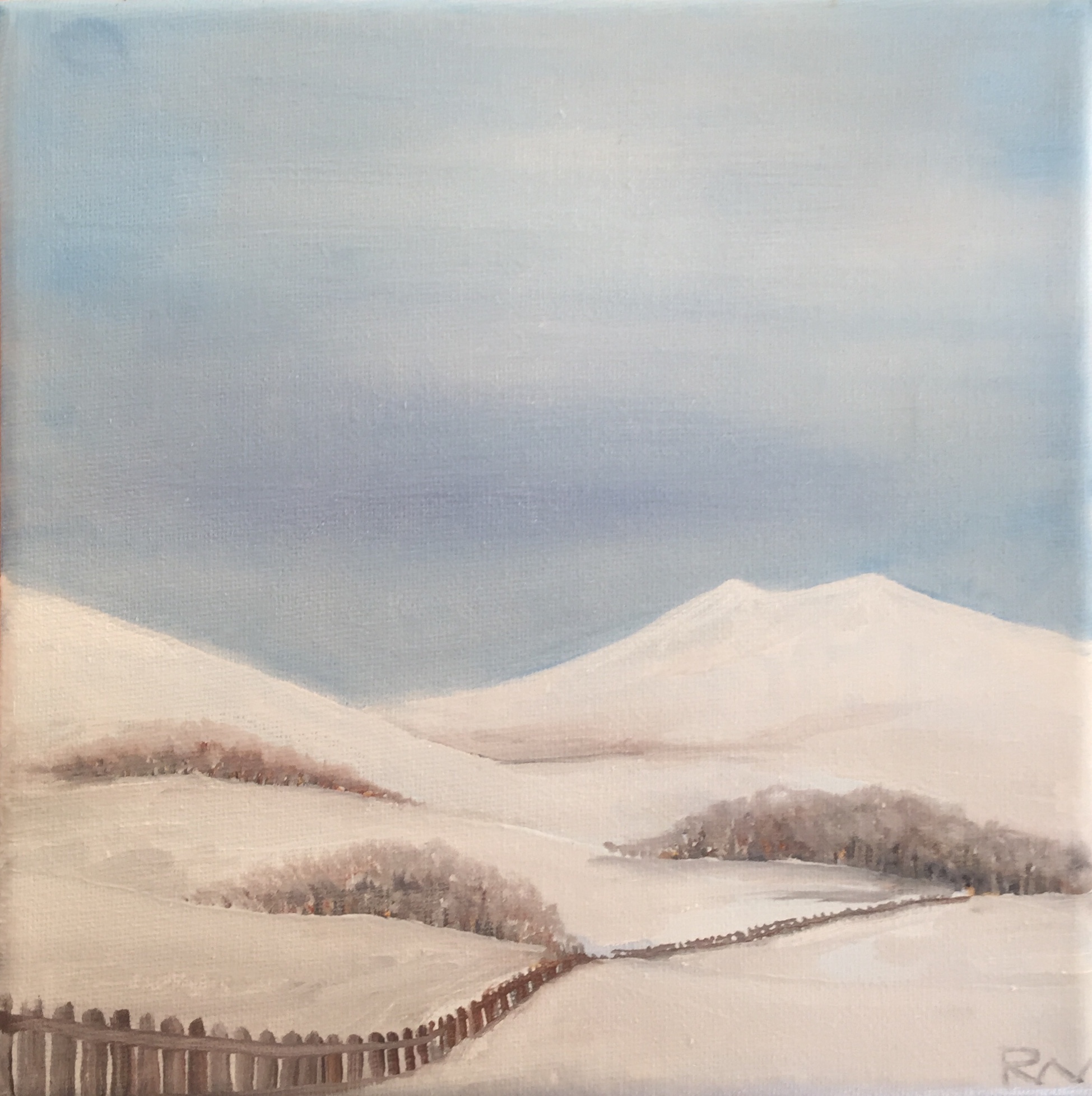 WINTER (2019) Öl auf Leinen, 20cm x 20cm